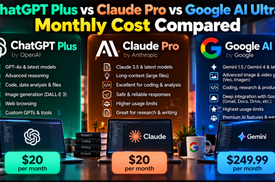 ChatGPT Plus vs Claude Pro vs Google AI Ultra: Monthly Price Comparison (2026)